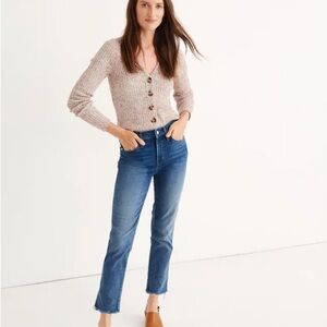Madewell Stovepipe Fluffy Hem Jeans in Chancery Wash